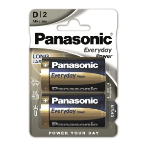 Батарейка Panasonic EVERYDAY POWER щелочная D(LR20) блистер, 2 шт.